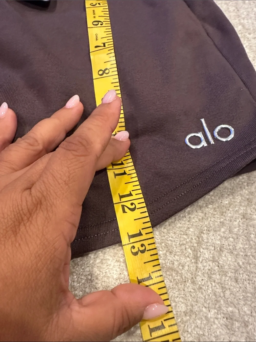 ALO Yoga High-Waist Mini Sweat Skirt in Deep Plum